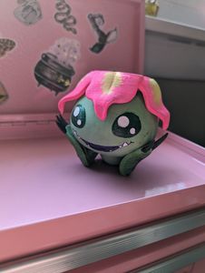 A succulent planter in the shape of my favorite Digimon, Palmon
