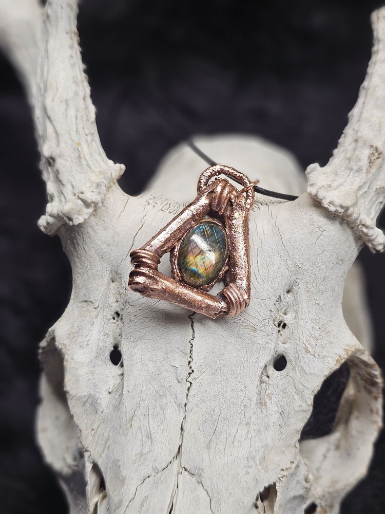 Coyote bone triangle necklace 