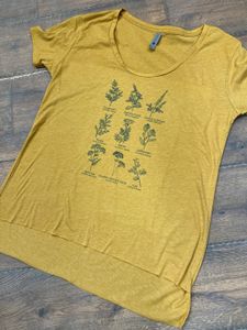 Herbs for Reproductive Health SCOOP NECK Golden Yellow Tee