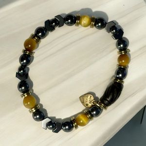 8" - Hematite and Golden Tiger Eye