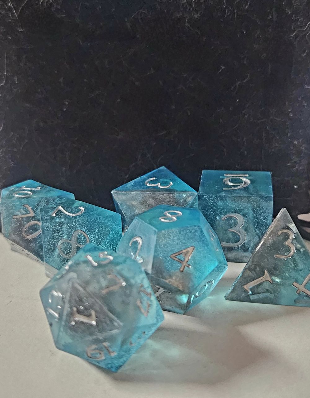 Blue/Silver Dice Set
