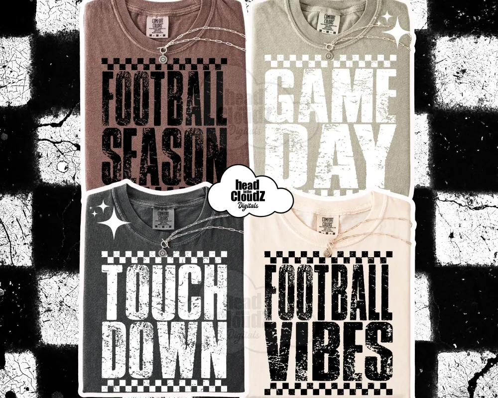 Football Bundle (Distressed PNG)