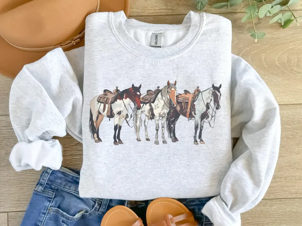 RUSTIC WESTENER HORSES SHIRT/SWEATSHIRT