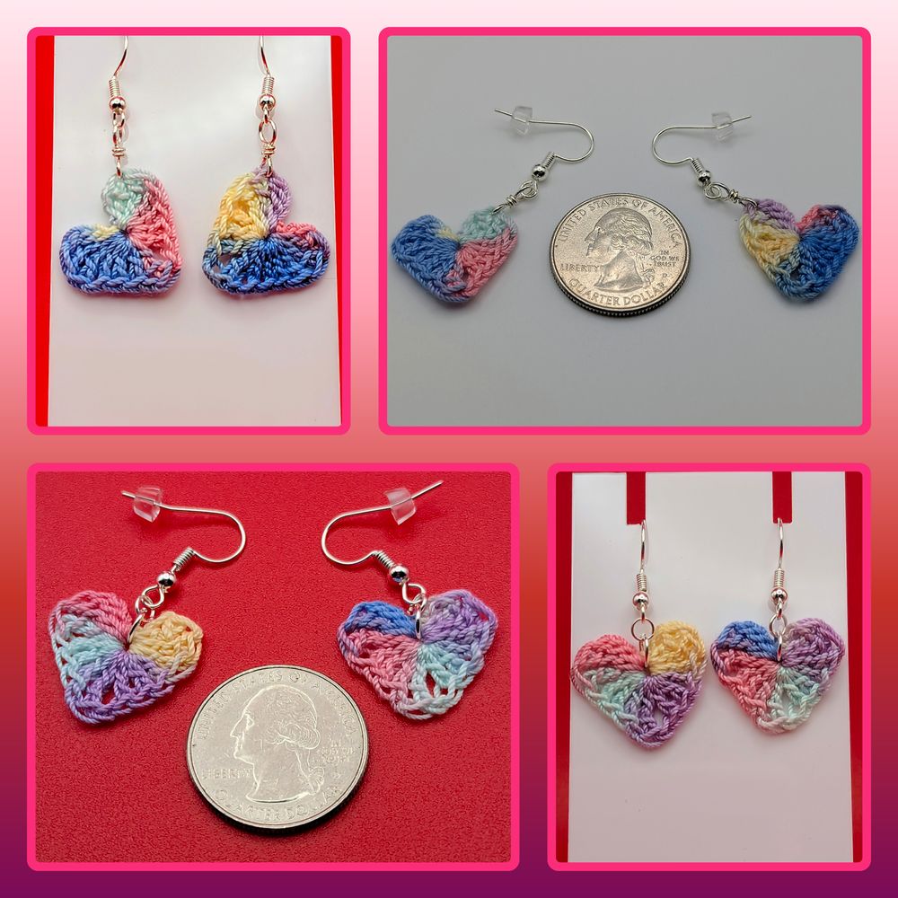 Cute Crochet Heart Earrings