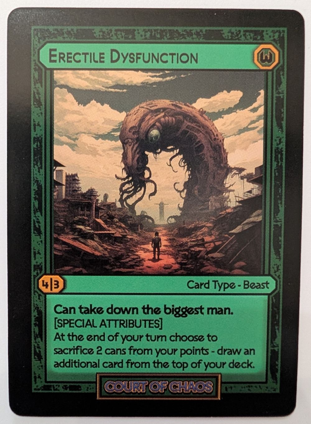Erectile Dysfunction - Divorced Dads Court of Chaos Deck Card