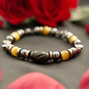 8" - Hematite and Golden Tiger Eye