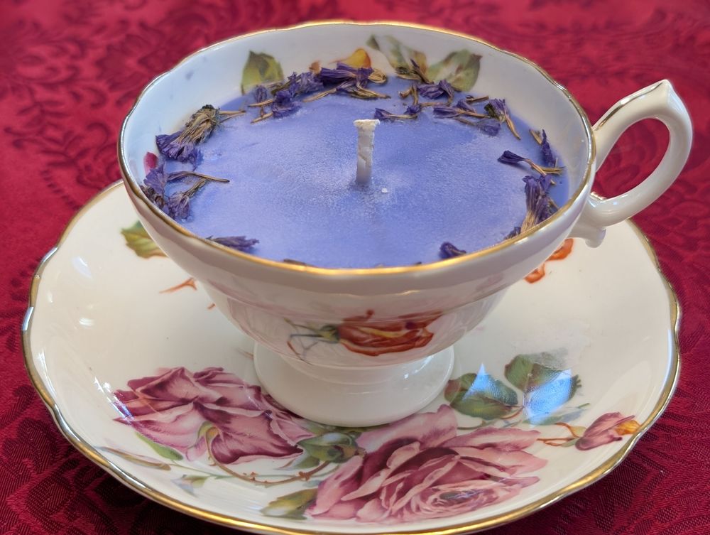Vintage Teacup Spell Candle (Meditation)