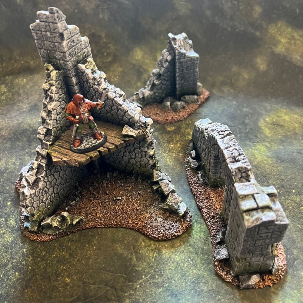 Hand made gaming terrain ruins
