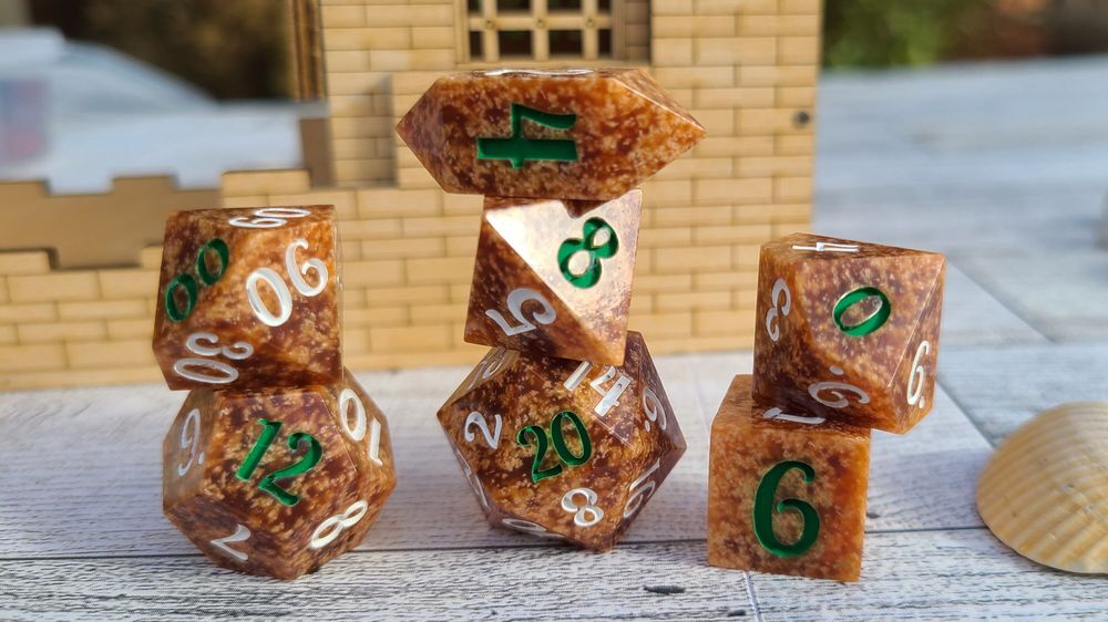 Siracha Dice Set of 7 polyhedral dnd/ttrpg/role play