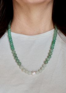 The 20.5" length Meadowe Necklace worn with the 2" extender