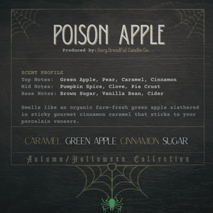 Poison Apple Scent Profile  by Gory Dreadful Candle Co