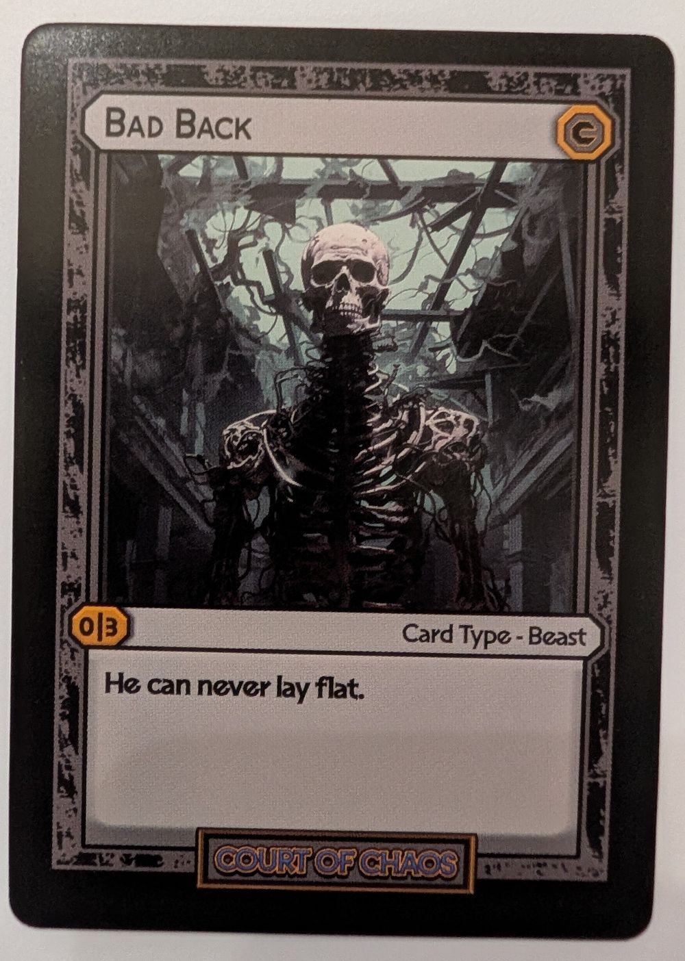 Bad Back - Divorced Dads Court of Chaos Deck Card