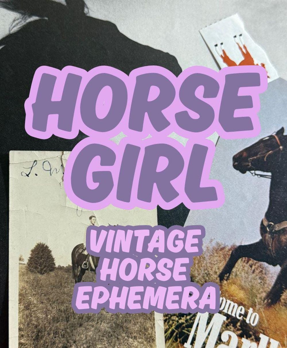 Vintage Horse Girl Ephemera Pack: 1900's - Y2K Paper Grab Bag
