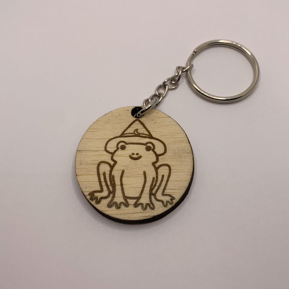 Witch Frog - Halloween Keychain - Laser Engraved