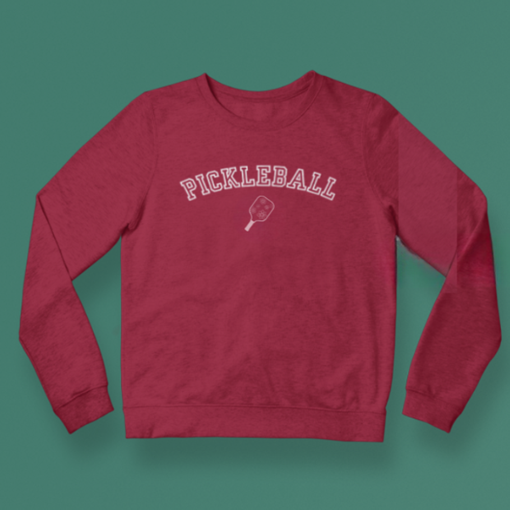 Classic Pickleball Crewneck – Heather Red
