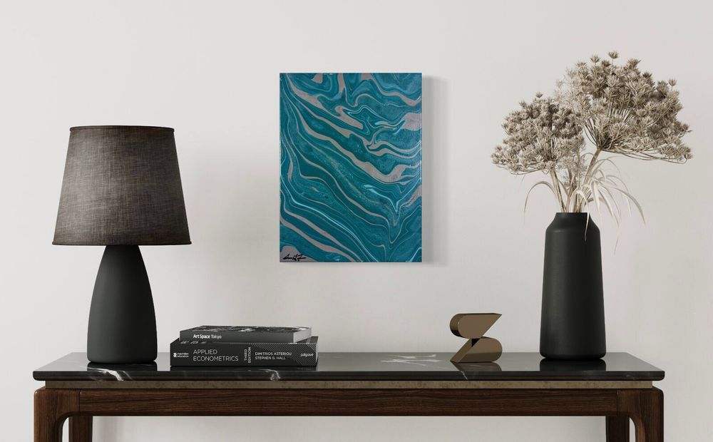 Textured Flow - Original Abstract Acrylic Fluid Painting on Canvas
