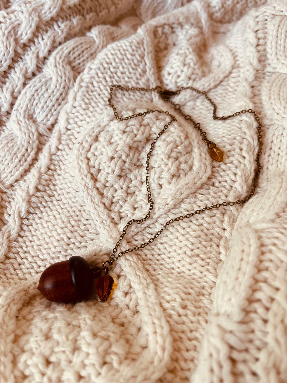Autumnal Acorn Locket Necklace 