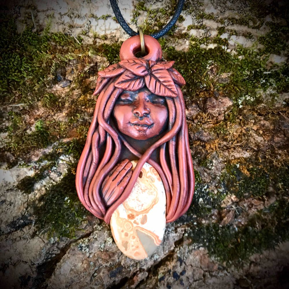 Gaia Necklace with Leopardite