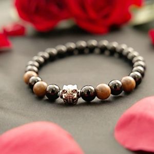 7" - Onyx, Hematite and Wood Mala