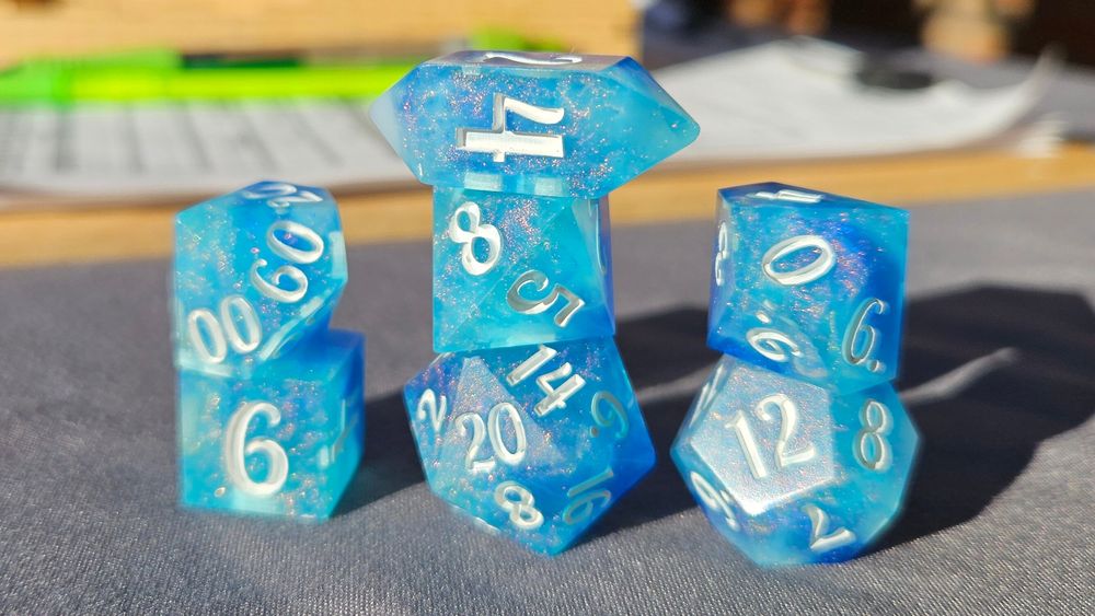 Artic Waters polyhedral dice set of 7