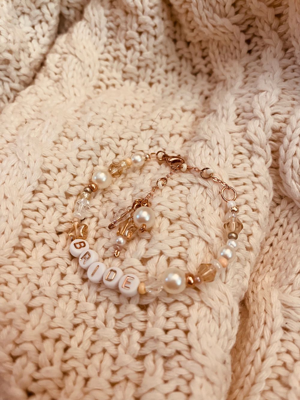 Champagne Bride Friendship Bracelet 