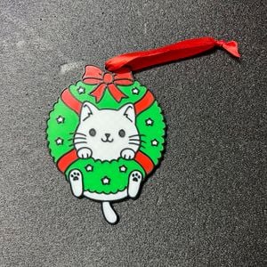 Christmas cat wreath