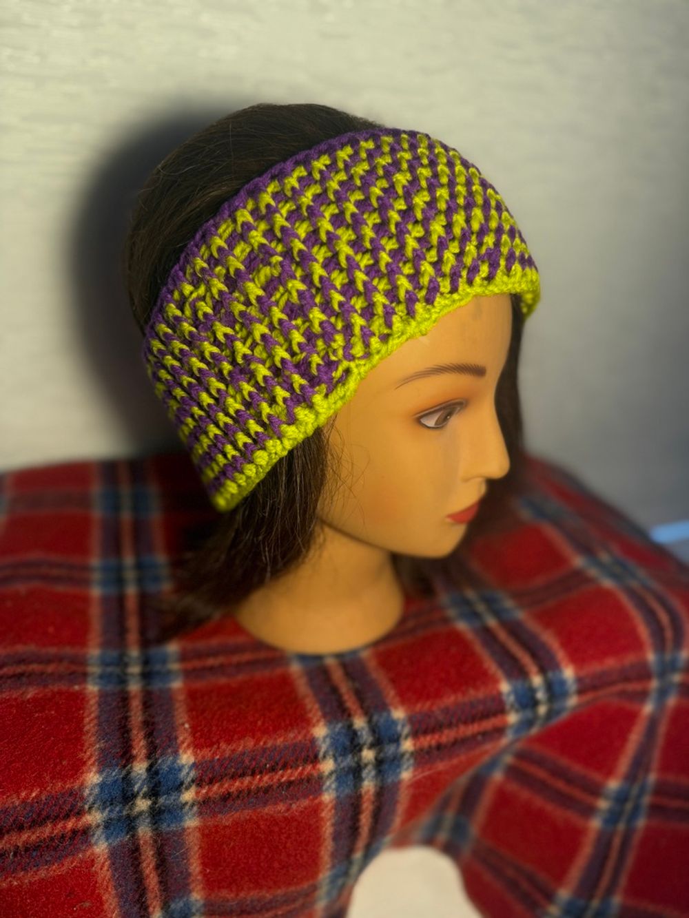 Purple & Green Striped Headband