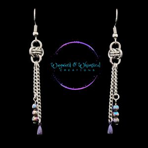 Multicolored beads with dark blue teardrop