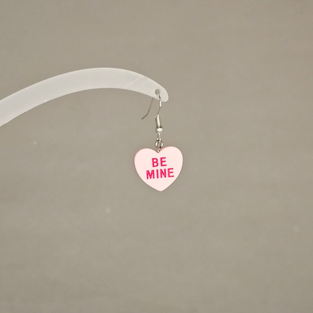 Item #109 Conversation Heart Candy Be Mine Earring