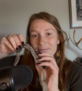 Me scratching snakeskin for an ASMR video