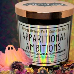Apparitional Ambitions Wooden Wick Candle Gory Dreadful