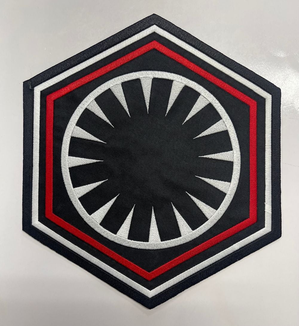 Large 10” X 9” First Order Cog backpatch White, Red and Blac...