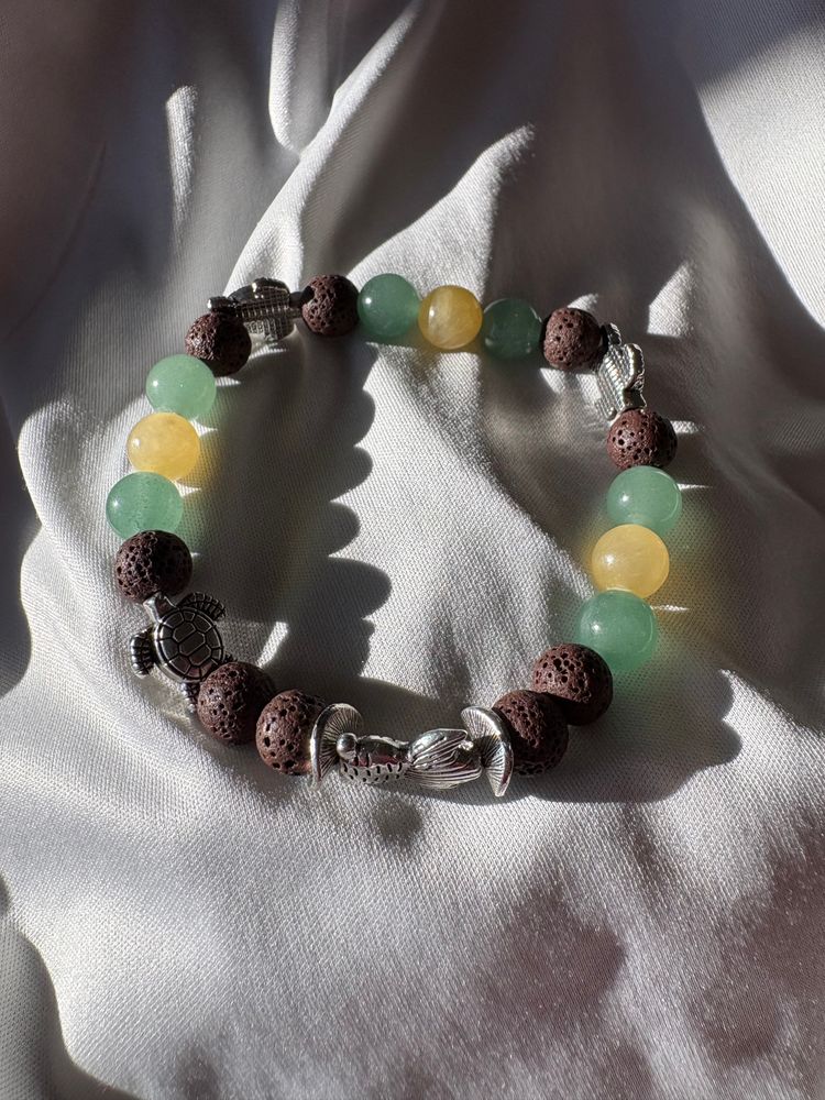 Diffuser Bracelet with Essential Oil Blend - Jade, Carnelian & Lava - Medium