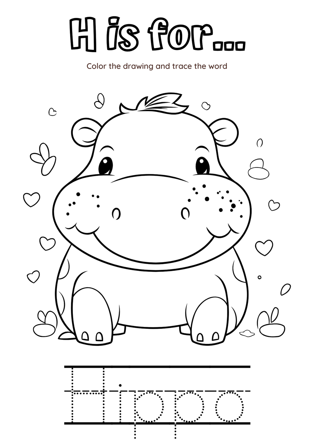 Digital Coloring Book Alphabet Coloring Pages Animals A to Z Black Lettering