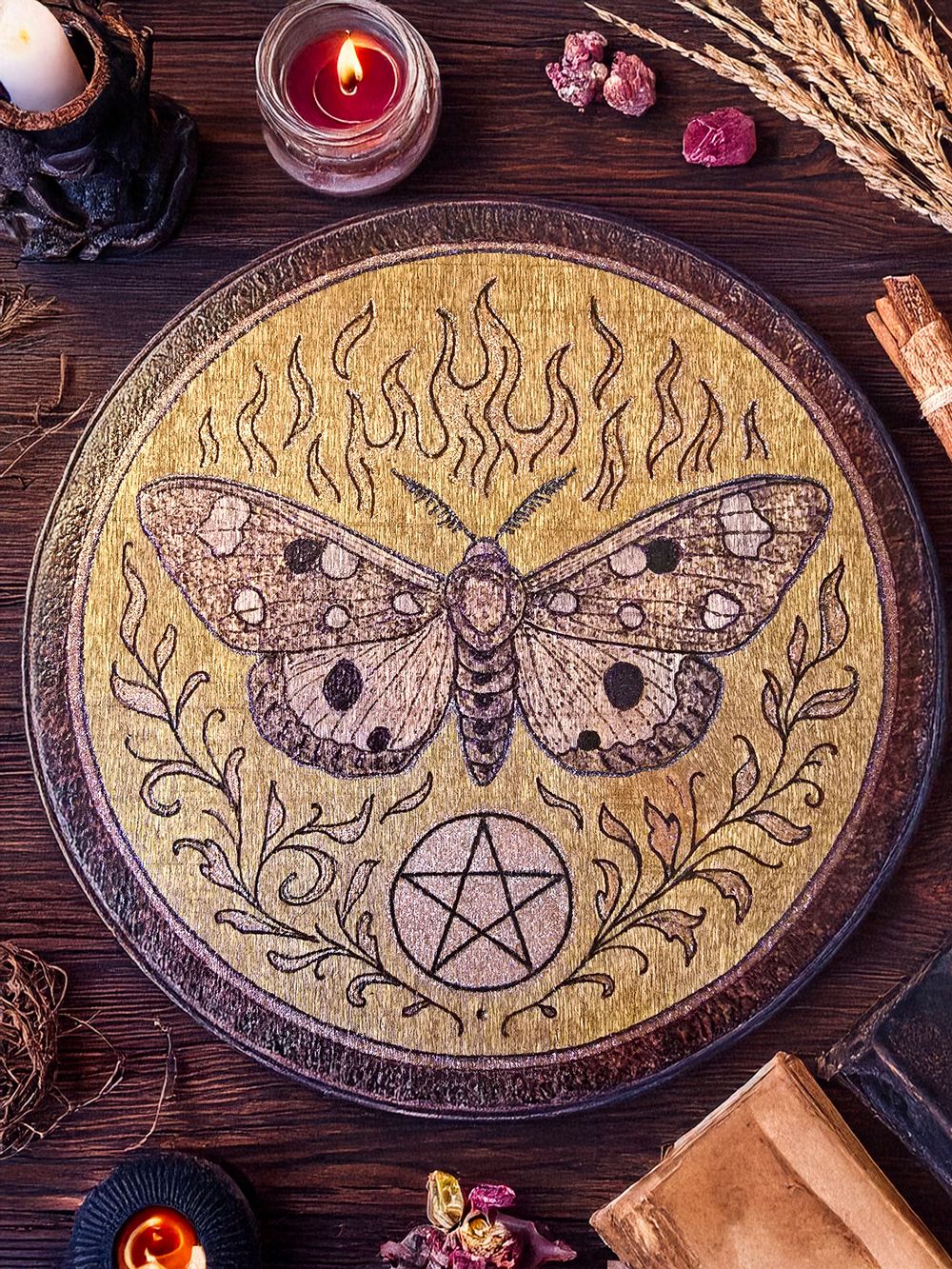 Scarlet Tiger Moth Altar Tile