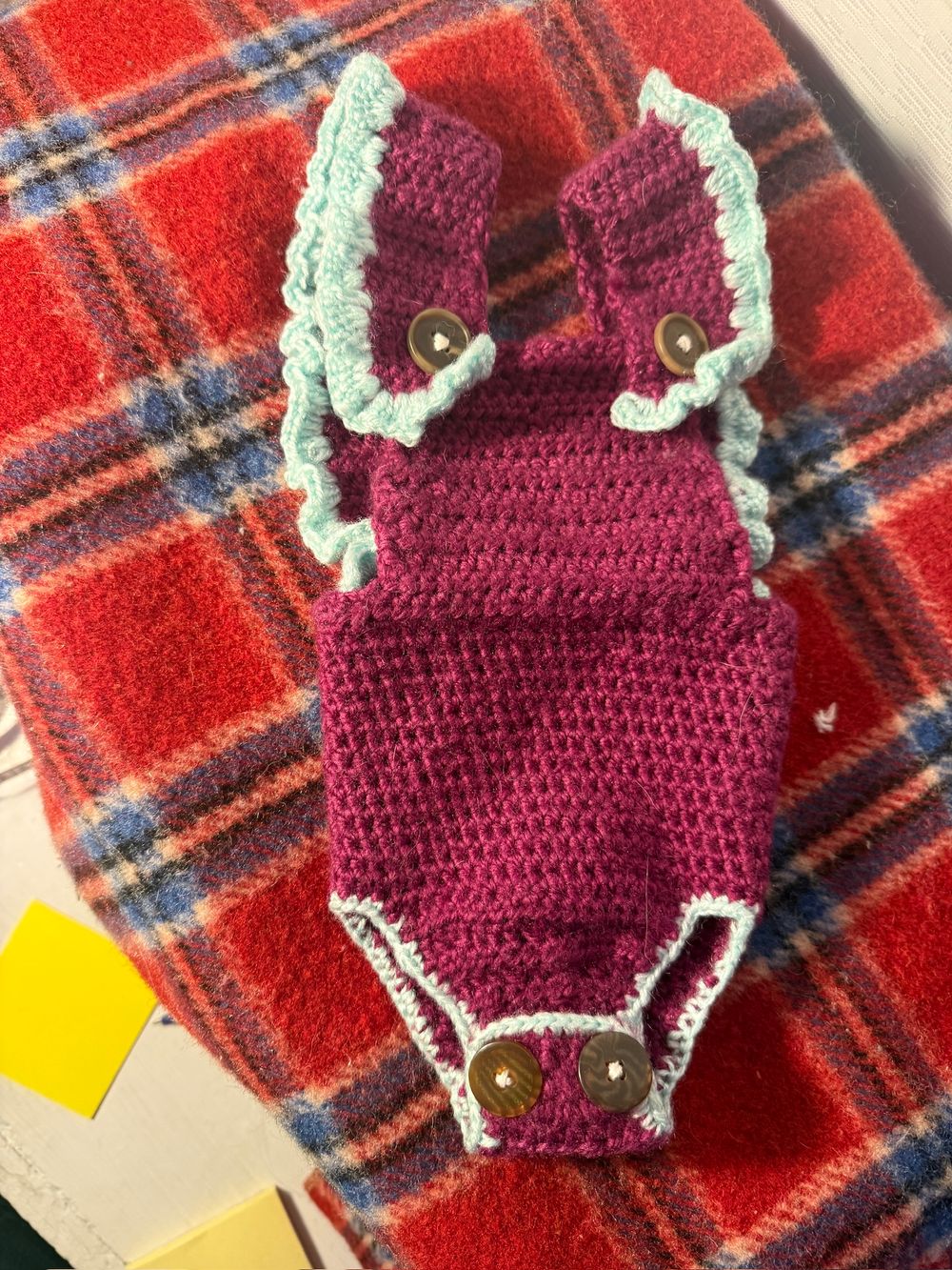 Mint Green and Magenta Infant Romper