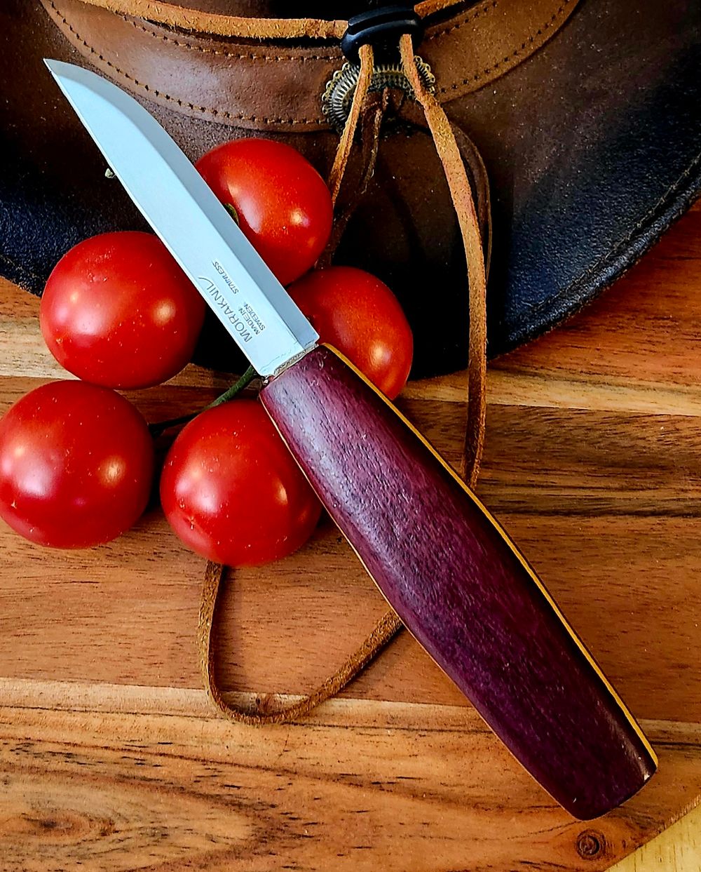 Puke Knife Laminated Handle Exotic Wood Handle