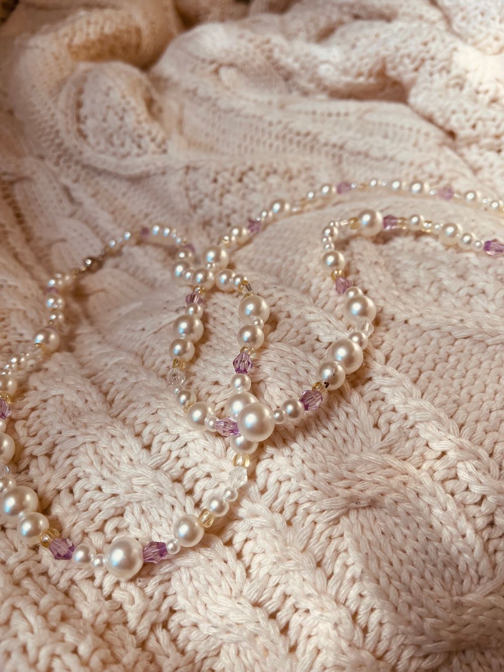 Lilac Mist Pearl Necklace 
