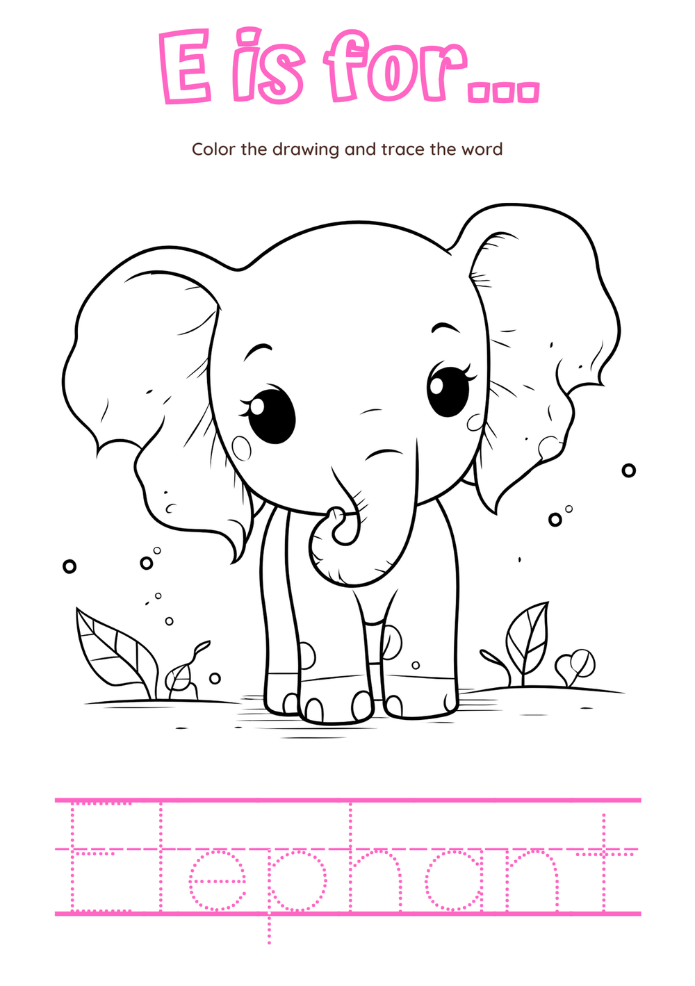 Digital Coloring Book Alphabet Coloring Pages Animals A to Z Pink Lettering