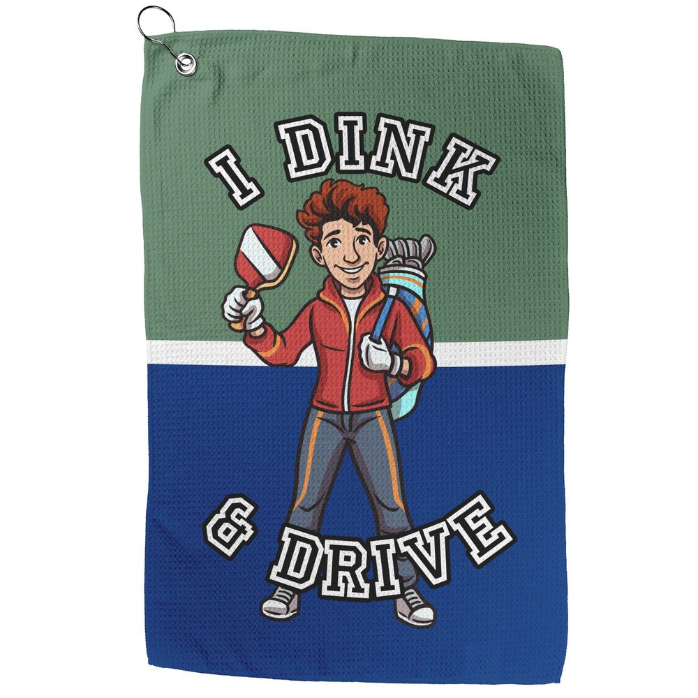 I Dink & Drive - Men's Golf Towel (Young Man)