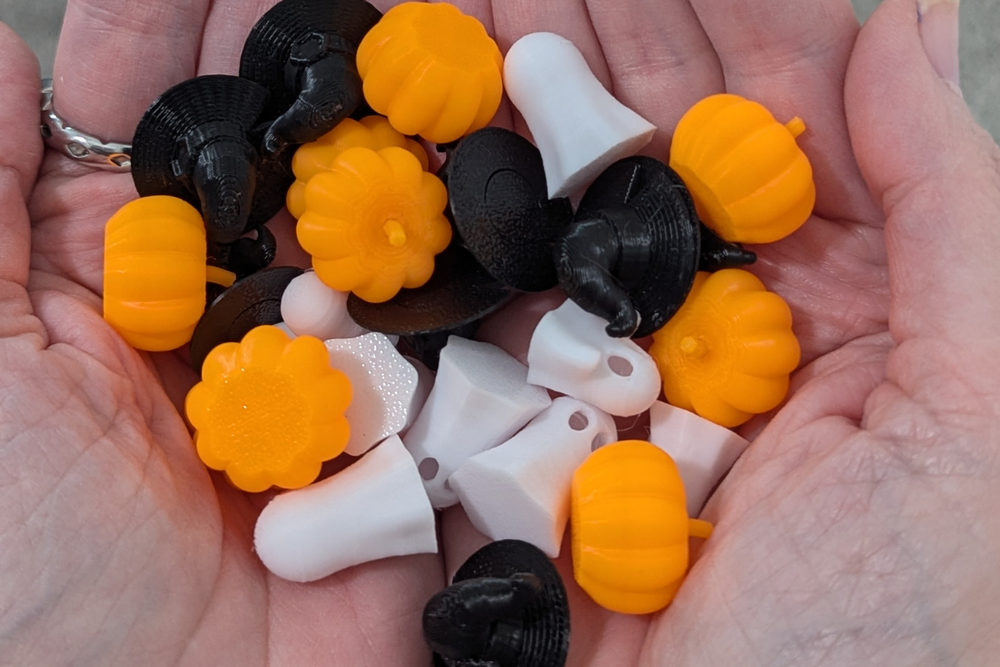 25 Mini 3D Printed Halloween Trinkets 