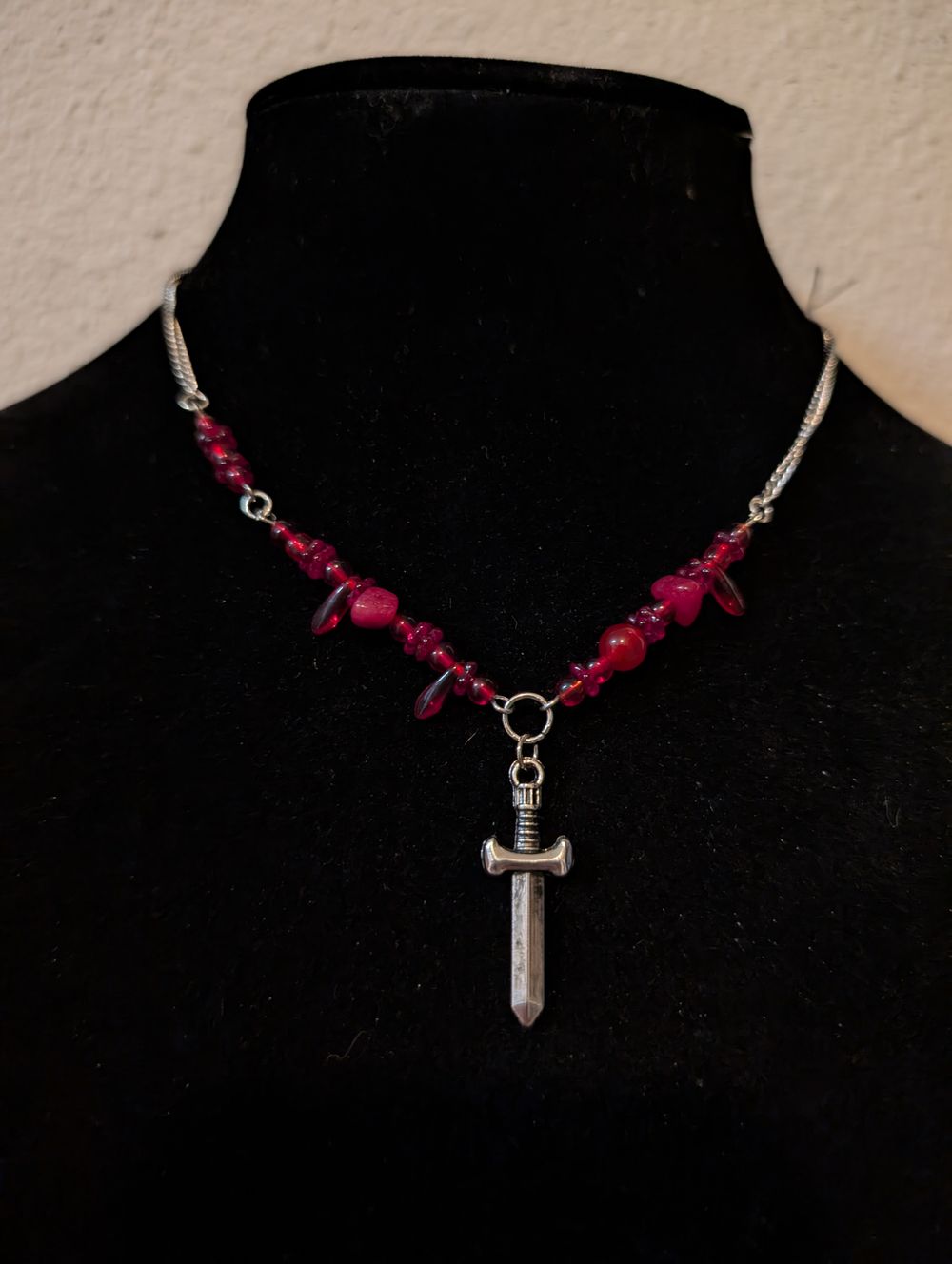 Blood slit throat sword charm Necklace