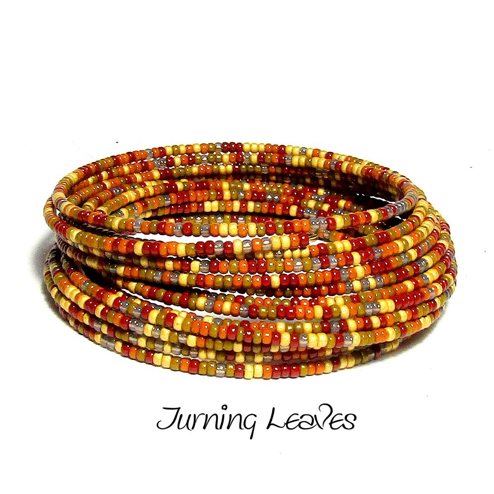 Memory Wire Bracelet - Turning Leaves