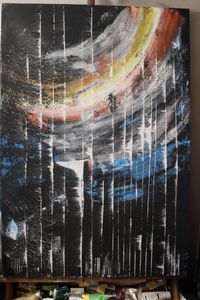 On easel