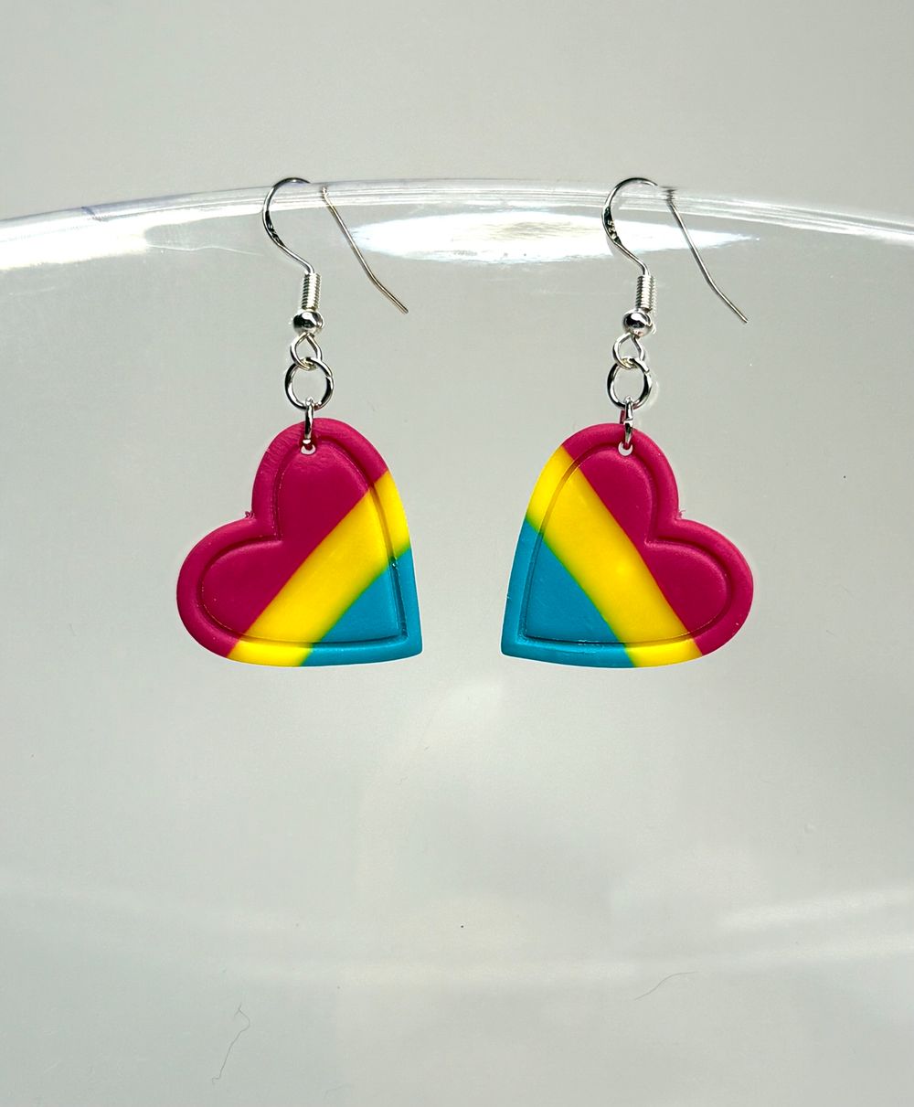 Pansexual Pride Heart Earrings – Bold, Bright, and Affirming