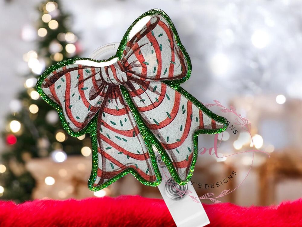 Christmas Bow Badge Reel