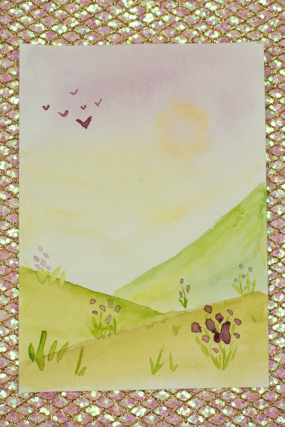 ACEO Orig - 'Sunset Valley' - MiniArt - 2.5x3.5 collectable