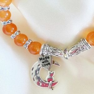 8" - Stretch Bracelet | Orange Jade