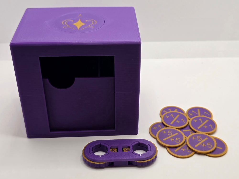 🟣 Storage Deck Box & Double Life Counter & Positive Tokens 