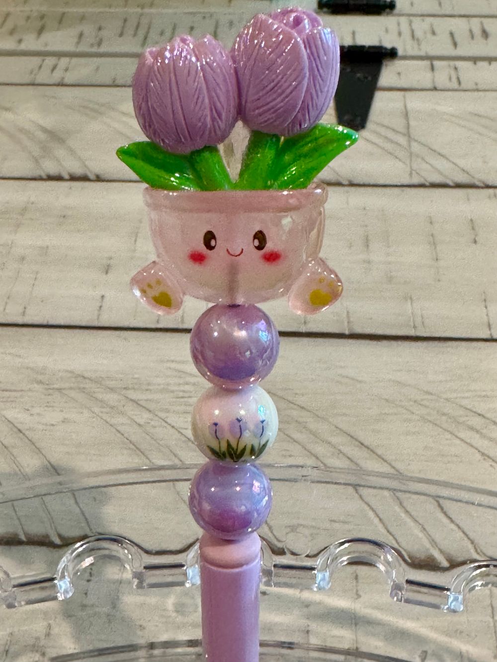 Tulips in Flower Pot Beaded Pen